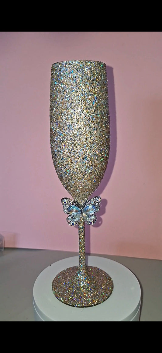 Glitter wine glass