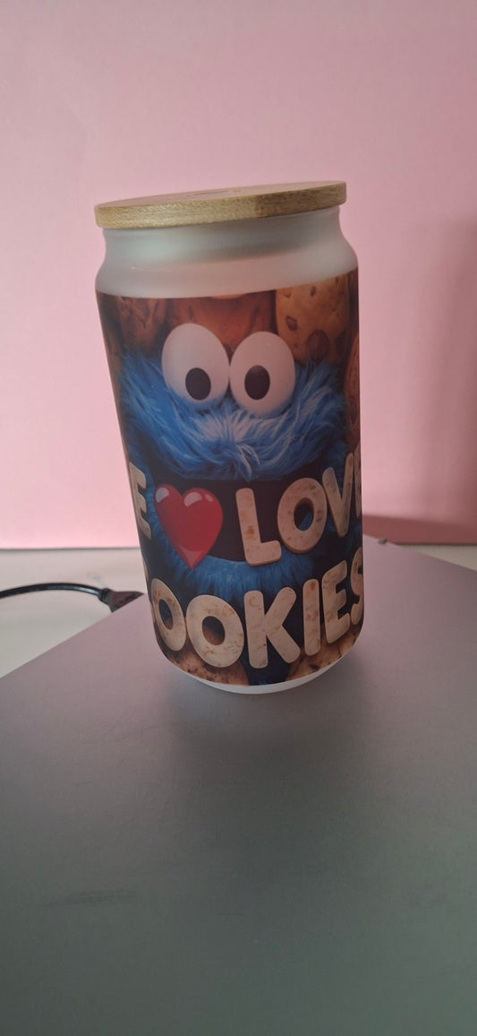 I love cookies glass tumbler