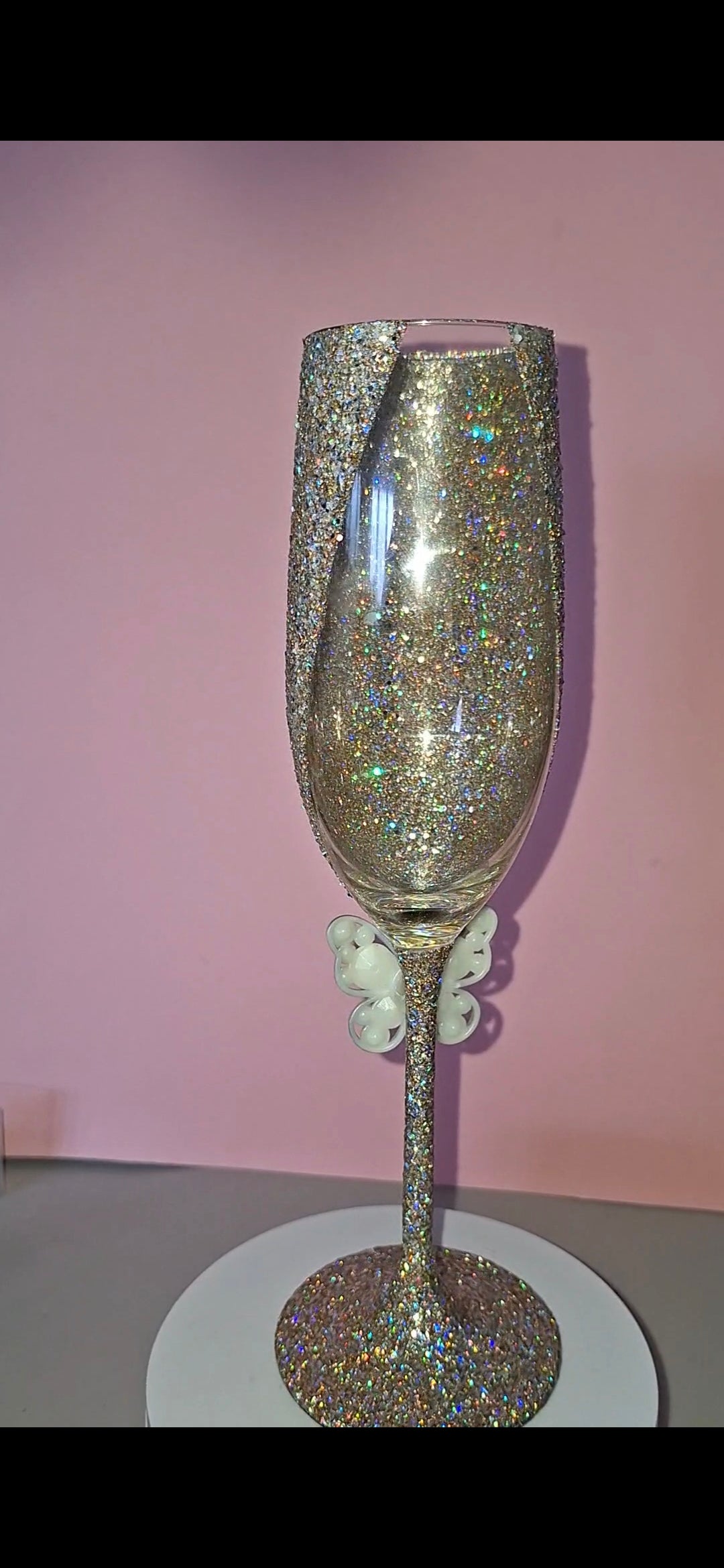 Glitter wine glass